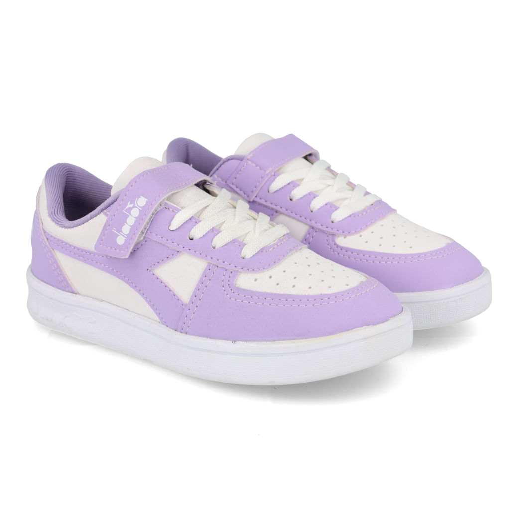 Diadora Tenis DFSC067-04 PLAYMAKER VLC JR Branco-Lilas Sint_9_999999992605967_01
